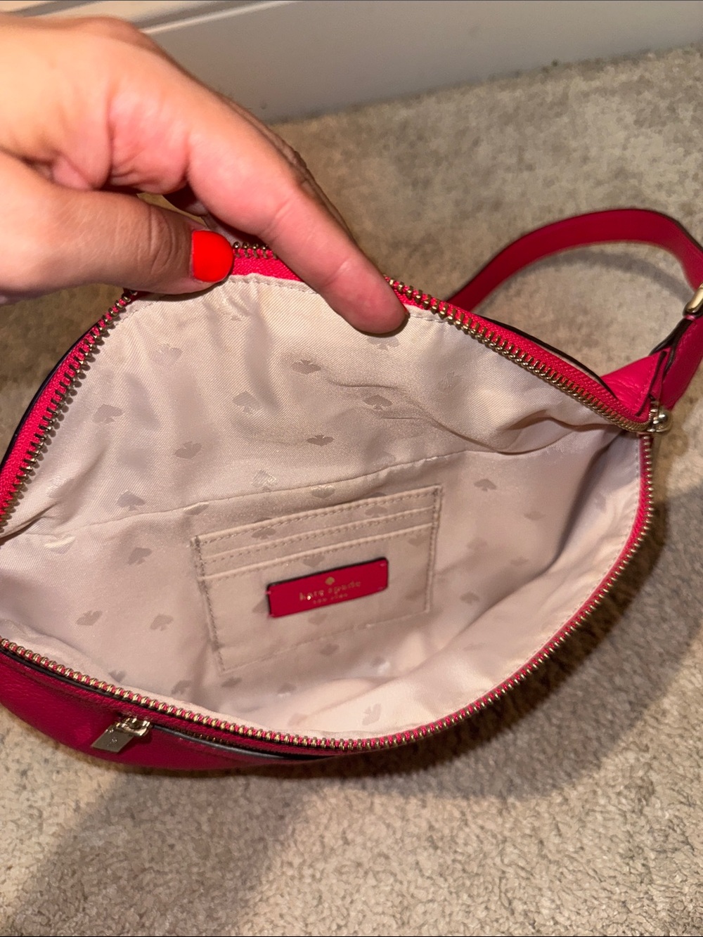 kate spade Hot Pink Pebble Leather Crossbody Belt Bag - Picture 4 of 6